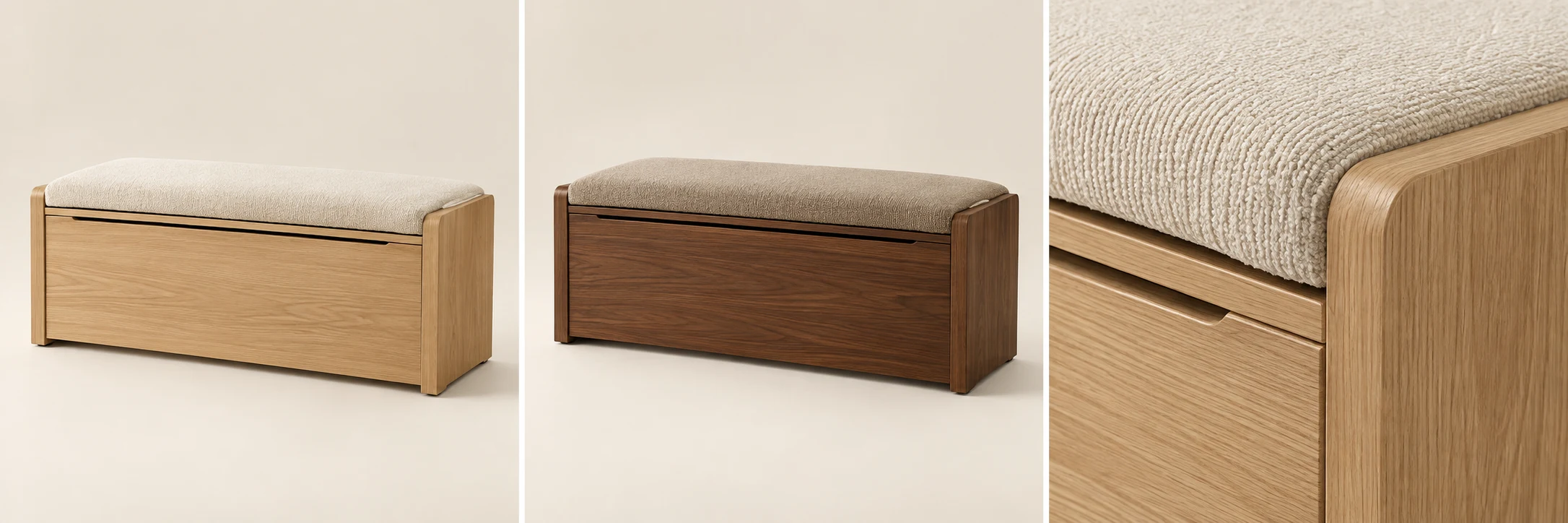 Studio Lift-Top Bench — Oak & Ivory